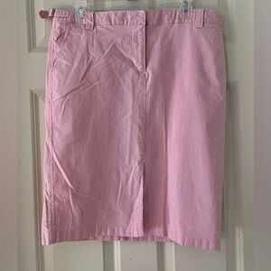 Woman’s Isaac Mizrahi For Target Seersucker Stripe Straight Midi Skirt red/white